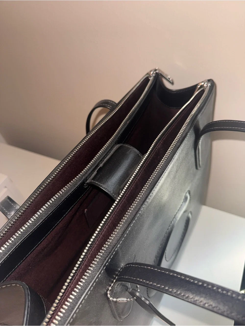 Coach Nina Tote Bag in Black Leather